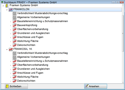 Muster-Leistungsverzeichnisse der FRANKEN-Systems GmbH