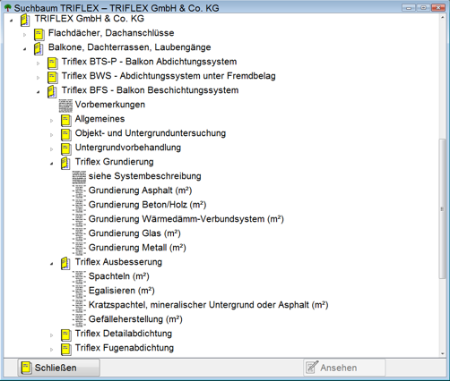 Die Muster-Leistungsverzeichnisse der Triflex GmbH